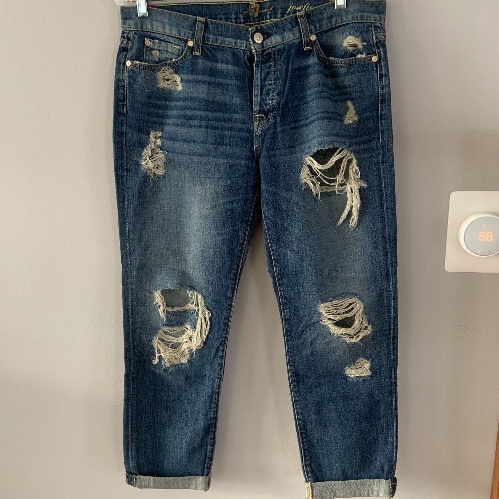 7 FOR ALL MANKIND Josefina Skinny Boyfriend ripped